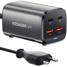 Мережевий зарядний пристрій Essager Collection 67W GaN (2xUSB-A, 2xUSB-C) Black (ECT2AC-JYB0G-Z)