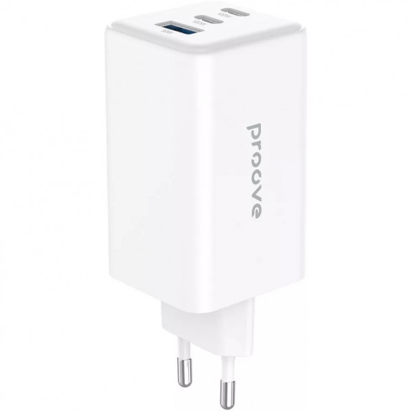 Мережевий зарядний пристрій Proove Pocket GaN Max (2xUSB-C, 1USB) 100W White (WCPG10012202)