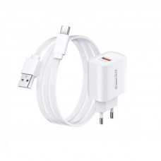 Мережевий зарядний пристрій Remax Kiddy Series 18W (1USB 2.1 А) White (RP-U119) + кабель USB Type-C