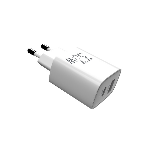 Мережевий зарядний пристрій Sigma mobile X-power 33W GaN, PD, QC (1xUSB-C + 1xUSB-A) White (PS33-01)