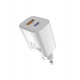 Мережевий зарядний пристрій Sigma mobile X-power 33W GaN, PD, QC (1xUSB-C + 1xUSB-A) White (PS33-01)