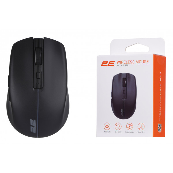 Миша бездротова 2E MF270 Silent Rechargeable WL Black (2E-MF270WBK)