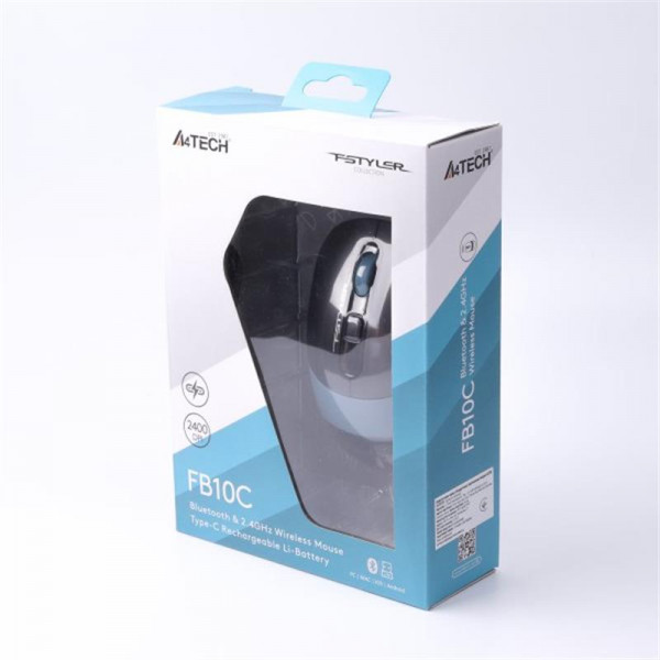 Миша бездротова A4Tech FB10C Ash Blue USB