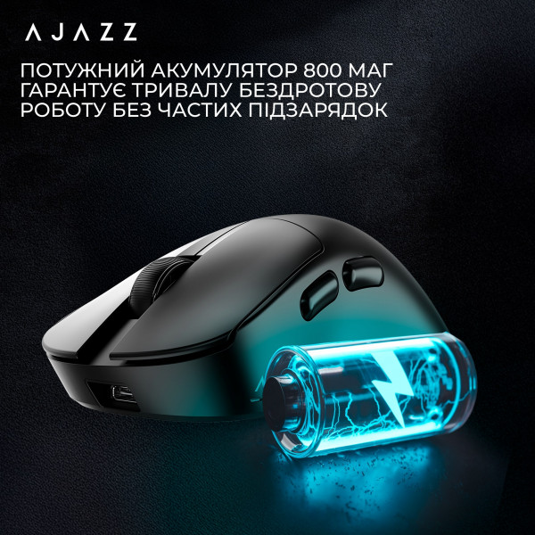 Миша бездротова Ajazz AJ179 V2 Max Black (AJ179-V2-MAX-B)