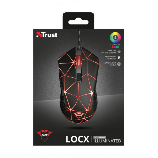Миша Trust GXT 133 Locx Illuminated Gaming Black (22988)
