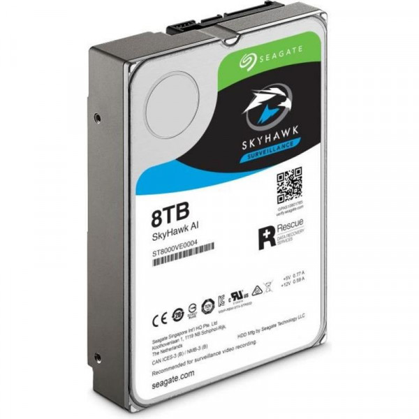 Накопичувач HDD SATA 8.0TB Seagate SkyHawk AI Surveillance 7200rpm 256MB (ST8000VE000)
