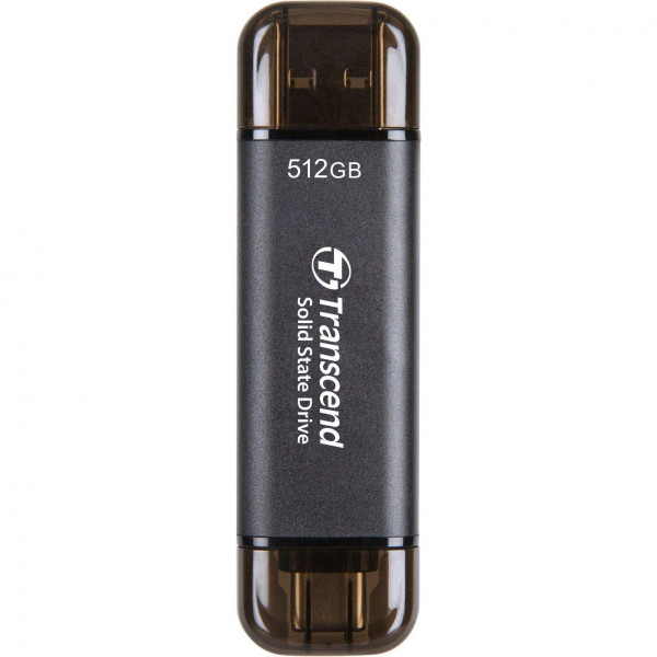 Накопичувач зовнішній SSD USB 3.1 Gen 2 Type-A/Type-C 512GB Transcend ESD310 Black (TS512GESD310C)