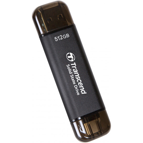 Накопичувач зовнішній SSD USB 3.1 Gen 2 Type-A/Type-C 512GB Transcend ESD310 Black (TS512GESD310C)