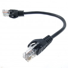Патч-корд литий EServer UTP, RJ45, Cat.5e, 0,25m, чорний (CORD-0.25M-BLACK)