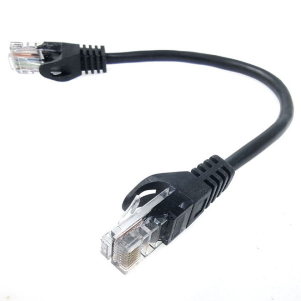 Патч-корд литий EServer UTP, RJ45, Cat.5e, 0,25m, чорний (CORD-0.25M-BLACK)