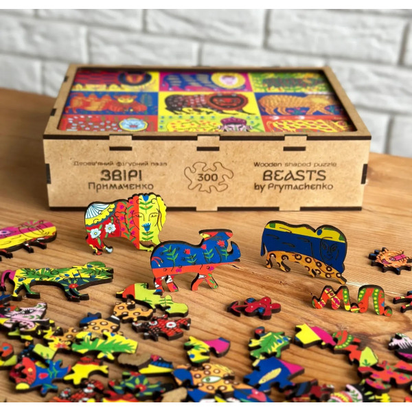 Пазл дерев`яний UkrainianPuzzles Звірі Примаченко