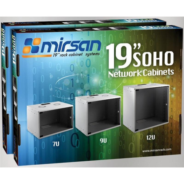 Шафа настінна Mirsan Soho 19" 12U 535x300, RAL 7035 (MR.SOH12U40DE.02)