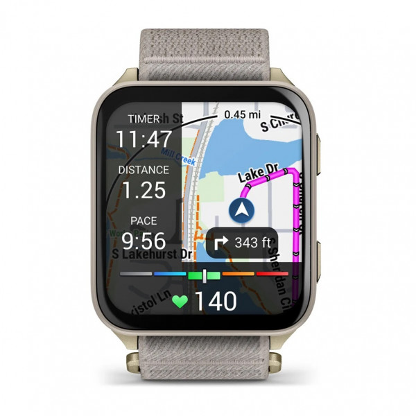 Смарт-годинник Garmin Venu X1 Soft Gold Titanium with French Grey Nylon (010-02980-33)