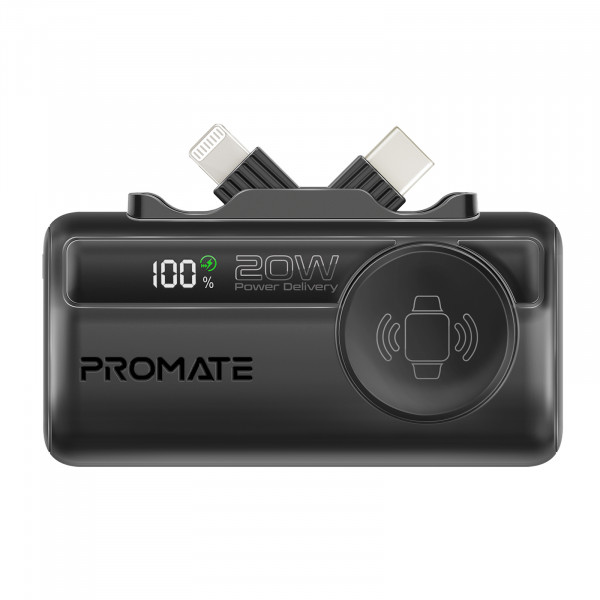 Універсальна мобільна батарея Promate PowerUp-Trio 5000mAh 20W Black