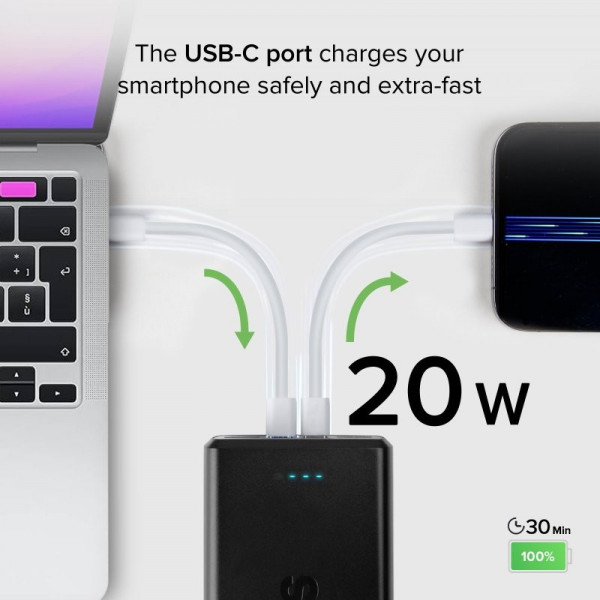Універсальна мобільна батарея SBS 30000 mAh 20W Black (TTBB30000PD20K)