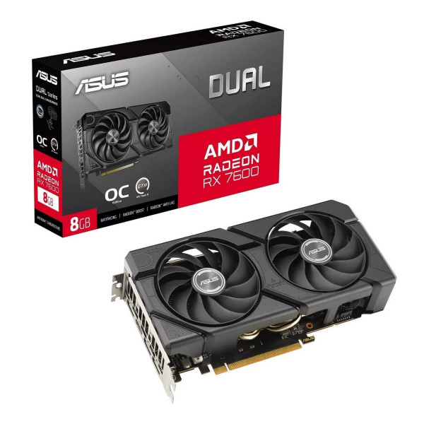 Відеокарта AMD Radeon RX 7600 8GB GDDR6 Dual EVO OC Asus (DUAL-RX7600-O8G-EVO)