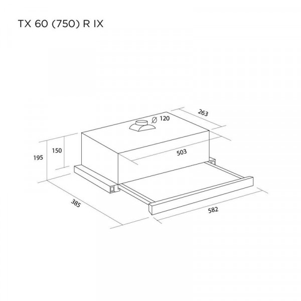 Витяжка Pyramida TX 60 (750) R IX
