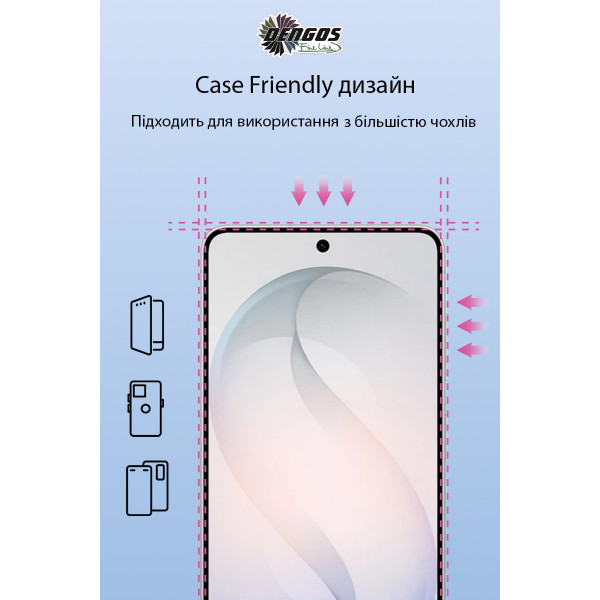 Захисне скло Dengos для Samsung Galaxy S26 SM-S942 Black Full Glue (TGFG-442)