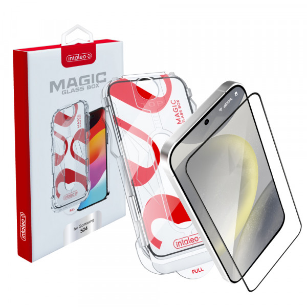 Захисне скло Intaleo з аплікатором Intaleo MagicBox для Samsung Galaxy S24 SM-S921 Black (4820266742898)
