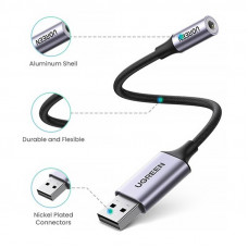 Звукова карта Ugreen CM477 Gray (30757)