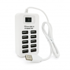 Хаб USB 2.0 10 портів, 480Mbts High Speed, Passive, Blister