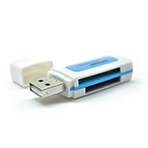 Кардридер універсальний 4в1 MERLION CRD-5BL TF/Micro SD, USB2.0, Orange, OEM Q50