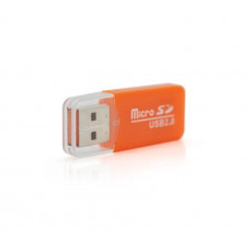 Кардридер універсальний MERLION CRD-1OR TF/Micro SD, USB2.0, Orange, OEM Q50