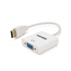Конвертер VEGGIEG H-V1B HDMI (тато) на VGA (мама) 25cm, White, Пакет