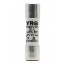 Плавкий запобіжник YROPV-30, 20A, 1000Vdc, 10×38mm, постійна напруга, 10 штук в упаковці, ціна за 1 штуку