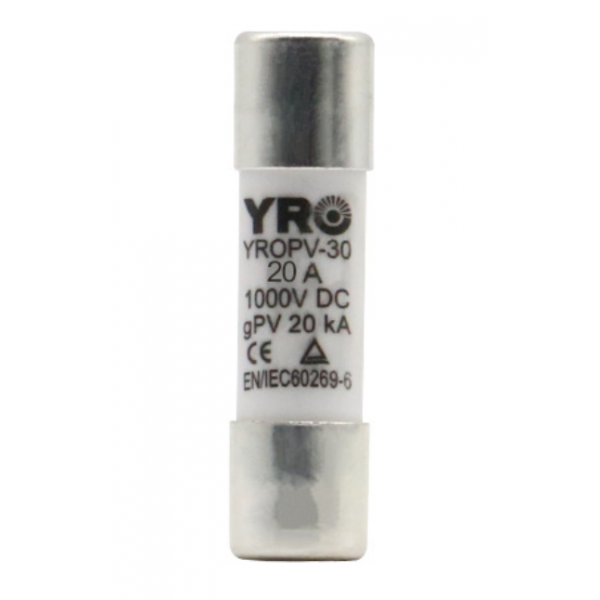 Плавкий запобіжник YROPV-30, 20A, 1000Vdc, 10×38mm, постійна напруга, 10 штук в упаковці, ціна за 1 штуку