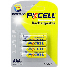 Акумулятор PKCELL 1.2V AAA 1000mAh NiMH Rechargeable Battery, 4 штуки у блістері ціна за блістер, Q12
