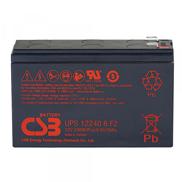 Акумуляторна батарея CSB UPS122406, 12V 5Ah (151х51х94мм), 1.52 kg Q12