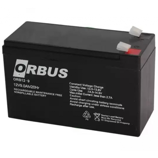 Акумуляторна батарея ORBUS ORB1290 AGM 12V 9Ah (151x65x94) 2.40 kg Q10/450