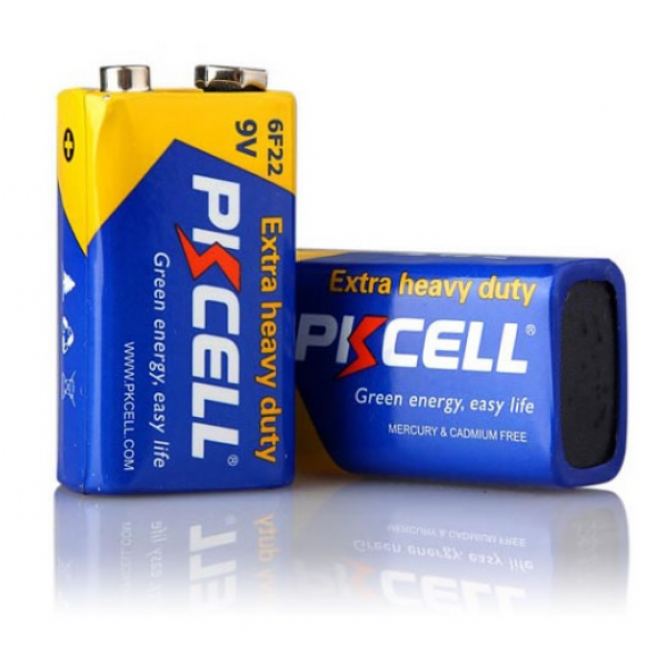 Батарейка сольова PKCELL 9V/6F22, крона, 1 штука shrink ціна за shrink, Q10/500