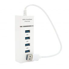 Хаб USB 3.0 алюмінієвий, 4порта, 20 см, Пакет