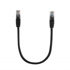 Патч-корд литой RITAR, CCA, UTP, RJ45, Cat.5e, 0,3m, черный Q710