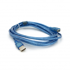 Подовжувач USB 2.0 AM / AF, 3.0m, 1 ферит, прозорий синій Q150