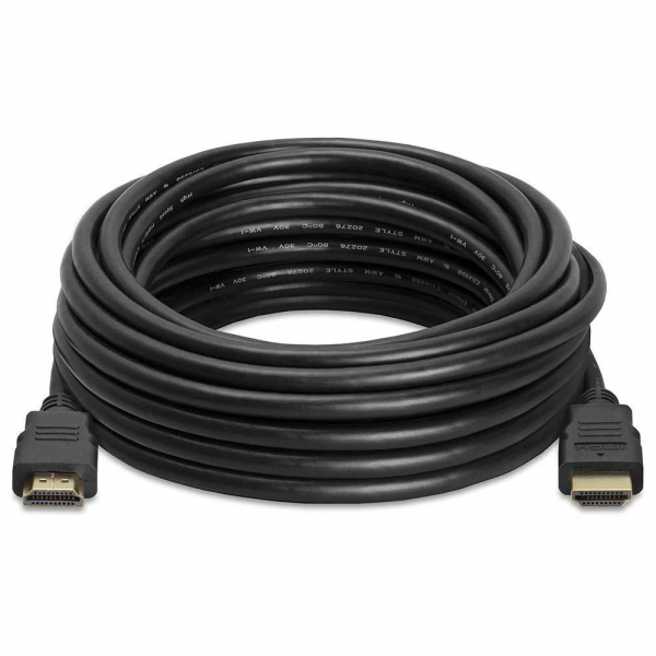 Кабель Merlion HDMI-HDMI HIGH SPEED 15m, v1.4, OD-7.5mm, круглий Black, коннектор Black, (Пакет) Q32