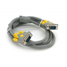 Кабель Merlion VGA 3 + 6 HIGH SPEED 1,5m, male to male (тато-тато), 1 ферит, сіро-жовтий, кульок 1080P Q125