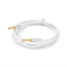 Кабель VEGGIEG AUW-1 AUX Audio DC3.5 тато-тато 1.0м, GOLD Stereo Jack, оплетка, (круглий) White cable, Пакет