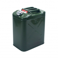 Каністра Merlion YT-HS-FX-35L, металева з клапаном + гнучка лійка, 35л, 355х255х480мм, Green