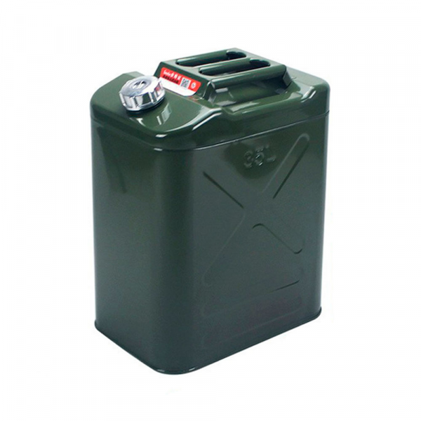 Каністра Merlion YT-HS-FX-35L, металева з клапаном + гнучка лійка, 35л, 355х255х480мм, Green
