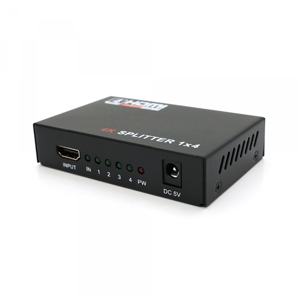 Активний HDMI сплитер 1 => 4 порта, 3D, 1080р, 4K, 1,4 версія, DC5V/2A Q50, Box