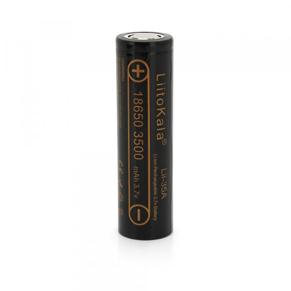 Акумулятор 18650 Li-Ion LiitoKala Lii-35A, 3500mah (3550-3650mah, 3.7V (2.75-4.2V), Black, PVC BOX Q2, цiна за 1 шт