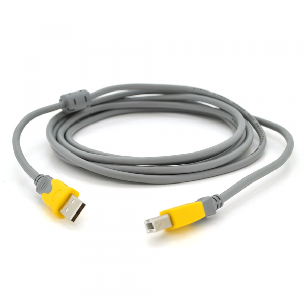 Кабель USB 2.0 V-Link AM / BM, 3.0m, 1 ферит, Grey / Yellow