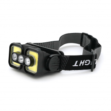 Налобний ліхтарик Voltronic K361,1 Cob, 3 Led+Red, 5 режими, корпус-пластик, водостійкий, ip44, живлення АКБ вбудований, USB Type-С-кабель, 6500K, BOX