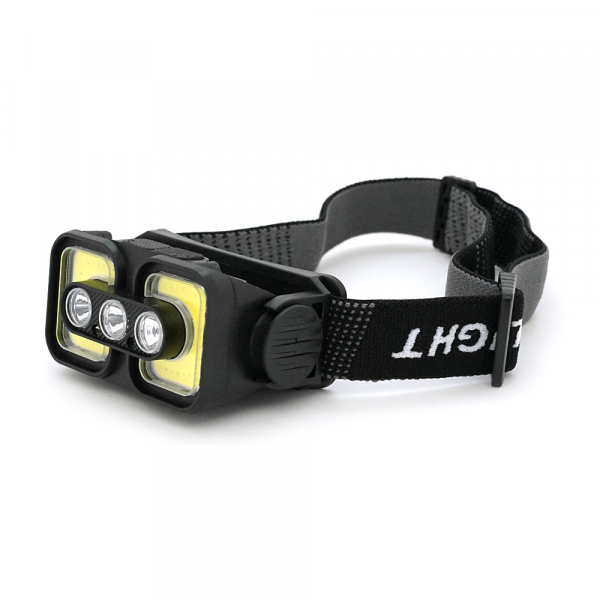 Налобний ліхтарик Voltronic K361,1 Cob, 3 Led+Red, 5 режими, корпус-пластик, водостійкий, ip44, живлення АКБ вбудований, USB Type-С-кабель, 6500K, BOX