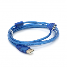 Подовжувач USB 2.0 AM/AF, 1.8m, 1 ферит, прозорий синій Q300