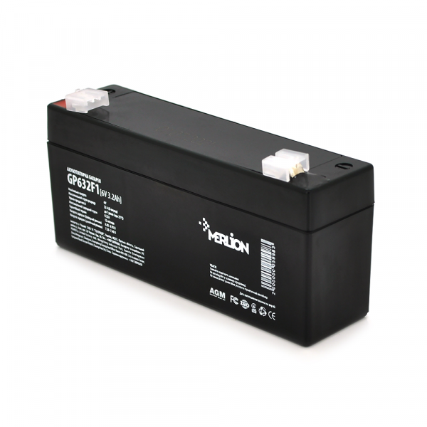Акумуляторна батарея MERLION AGM GP632F1 6 V 3,2Ah (35 x 70 x 135 (120)) Q20