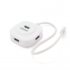 Хаб VEGGIEG V-C242 Type-C, 4 порти USB 2.0, 20 см, White, Box